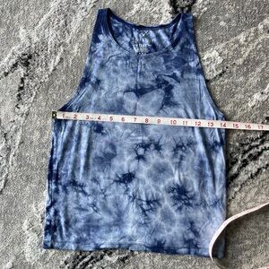 American Eagle Outfitters Blue Tie-Dye Crop Tank